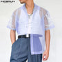 INCERUN 2026 Men’s Mesh Shirt – See-Through Summer Top