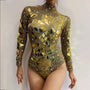 Shiny Gold Bodysuit – Birthday, Dance & Stage Costume